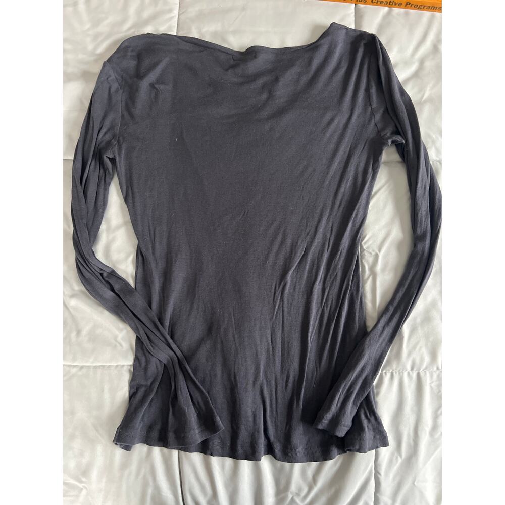 Leith Shirt Adult L Gray Long Sleeve Cut‎ Out Athletic Running Casual Womens - Picture 6 of 6